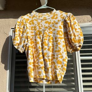 MOTHER Brand Leopard Print Blouse Gold